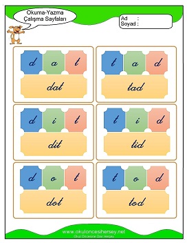 d sesi Hece Kartları